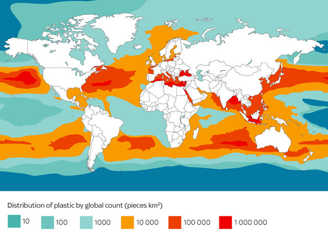 plastic distribution in oceans